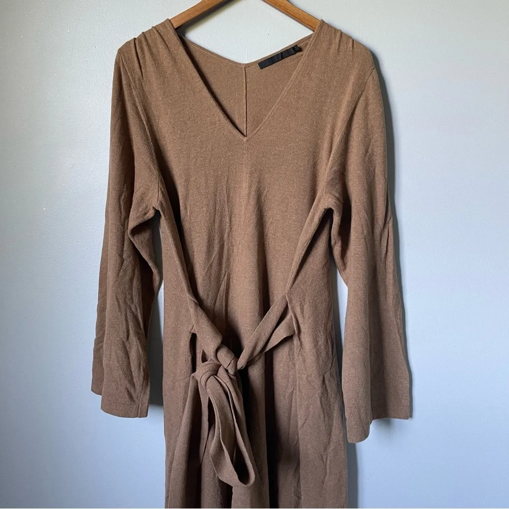 Jenni Kayne Everyday Kate Sweater Dress Dark Camel Size XL - Picture 4 of 9